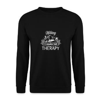 Hiking is cheaper than therapy, hiking - Unisex Sweatshirt - black - Front - Alina (178cm) & Michal (187cm)