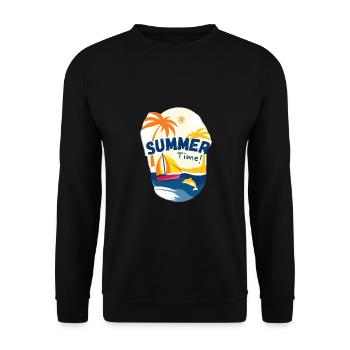 Summer Time - Unisex Sweatshirt - black - Front - Alina (178cm) & Michal (187cm)