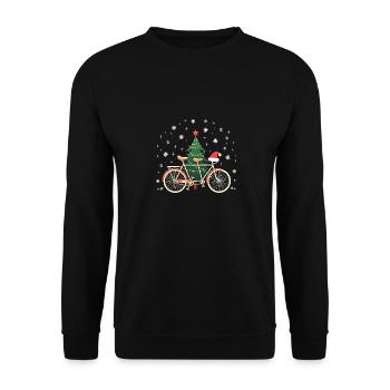 Vélo Noël Lumières Vintage Cyclisme - Sweat-shirt Unisexe - noir - Devant - Alina (178cm) & Michal (187cm)