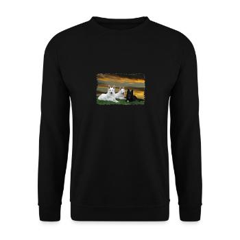 Black & White - Unisex Pullover - Schwarz - Vorne - Alina (178cm) & Michal (187cm)