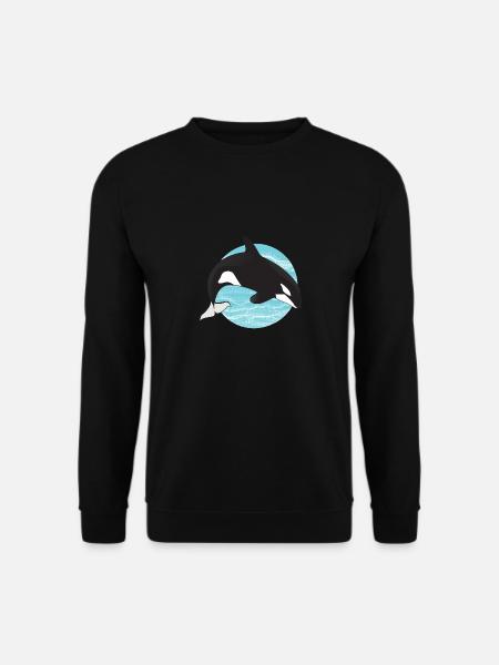 Killerwal im Ozeankreis - Unisex Pullover - Schwarz