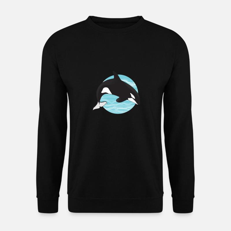 Killer Whale in Ocean Circle - Unisex Sweatshirt - black