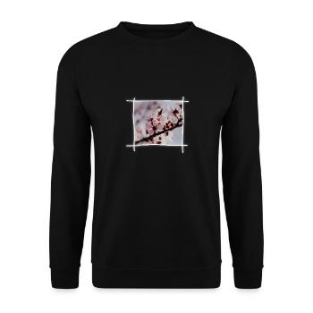 Cherry Blossoms & Cherry Tree - Unisex Sweatshirt - black - Front - Alina (178cm) & Michal (187cm)