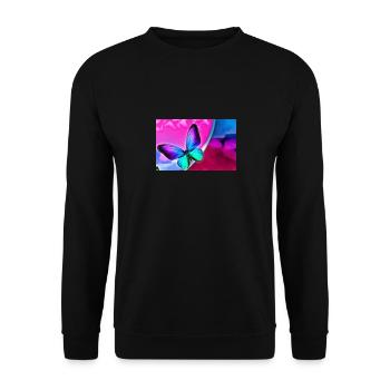 papillon - Sweat-shirt Unisexe - noir - Devant - Alina (178cm) & Michal (187cm)