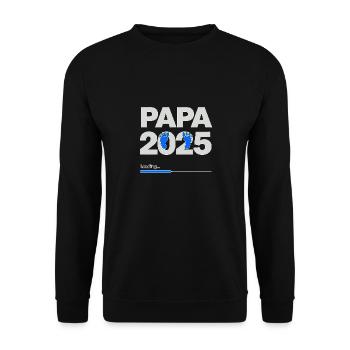 Dad 2025 Loading Fathers Gift - Unisex Sweatshirt - black - Front - Alina (178cm) & Michal (187cm)