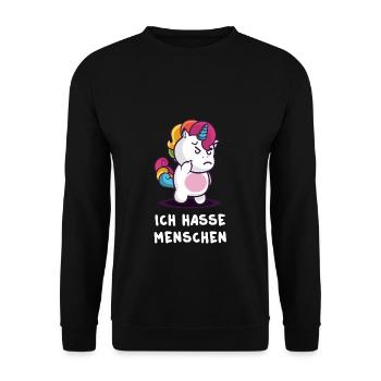 Je déteste les gens - Sweat-shirt Unisexe - noir - Devant - Alina (178cm) & Michal (187cm)