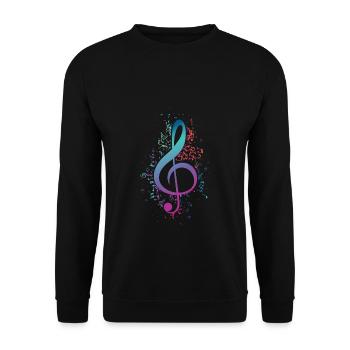 Clé de partition musicien cadeau de serrants - Sweat-shirt Unisexe - noir - Devant - Alina (178cm) & Michal (187cm)