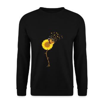 Sunflower You Are My Sunshine Butterflies - Unisex Sweatshirt - black - Front - Alina (178cm) & Michal (187cm)