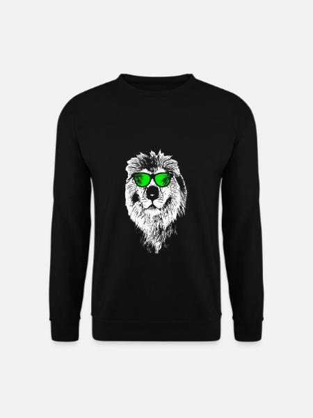 Löwe Sonnenbrille Party Musik Löwenliebe Löwenfans - Unisex Pullover - Schwarz