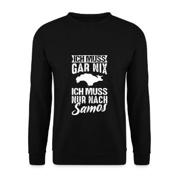 Samos Griechenland Urlaub Sommerurlaub Sonne Urlau - Unisex Pullover - Schwarz - Vorne - Alina (178cm) & Michal (187cm)