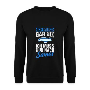 Samos Griechenland Urlaub Sommerurlaub Urlauber In - Unisex Pullover - Schwarz - Vorne - Alina (178cm) & Michal (187cm)