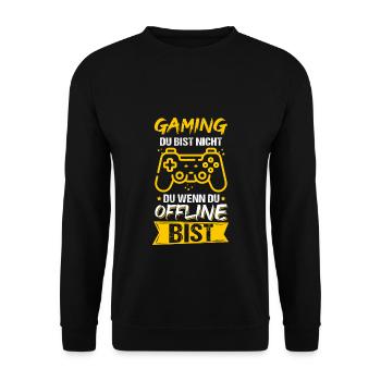 Gaming Online Statt Offline Controller Spieler Zoc - Unisex Pullover - Schwarz - Vorne - Alina (178cm) & Michal (187cm)