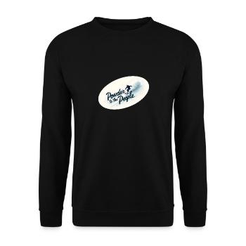 Powder to the People – Snowboard & Powder - Unisex Pullover - Schwarz - Vorne - Alina (178cm) & Michal (187cm)