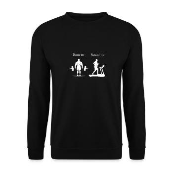 Gym Bodybuilding Born To Lift Forced To Do Cardio - Unisex Sweatshirt - black - Front - Alina (178cm) & Michal (187cm)