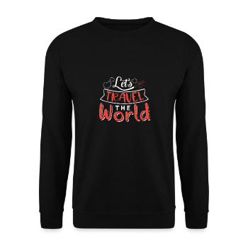 Bereise die Welt und genieß deine Reise - Unisex Pullover - Schwarz - Vorne - Alina (178cm) & Michal (187cm)