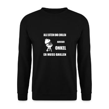 BBQ - Unisex Pullover - Schwarz - Vorne - Alina (178cm) & Michal (187cm)