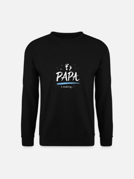 Papa 2025 Loading Geschenk für werdende Väter - Unisex Pullover - Schwarz