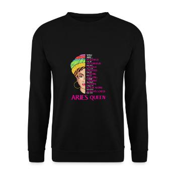 Sternzeichen Widder - Unisex Pullover - Schwarz - Vorne - Alina (178cm) & Michal (187cm)