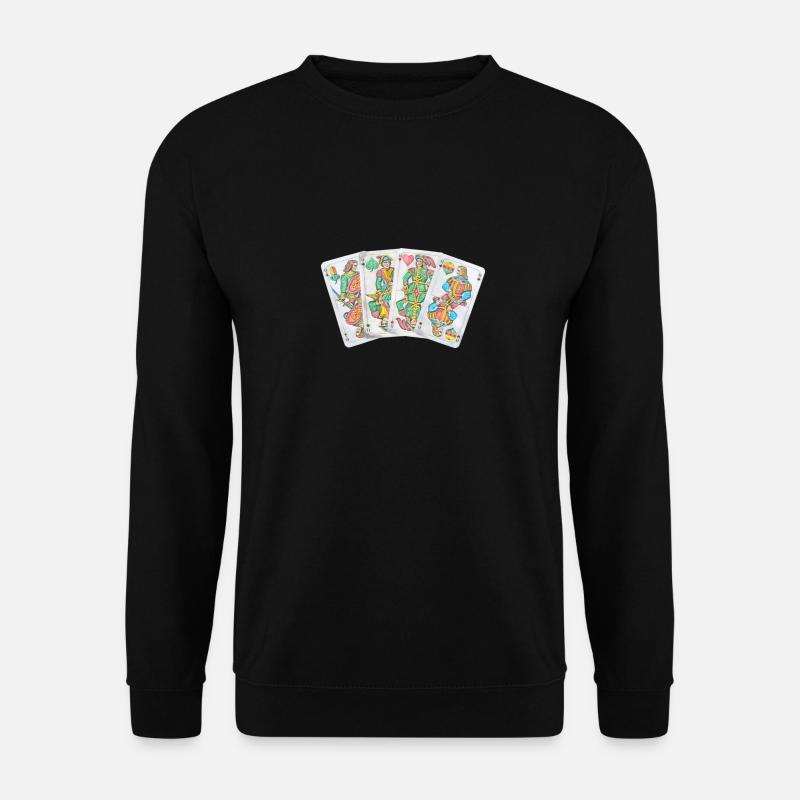 Schafkopf Schafkopfen bayerisches Blatt 4 Ober - Unisex Pullover - Schwarz