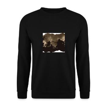 Krieg - Unisex Pullover - Schwarz - Vorne - Alina (178cm) & Michal (187cm)