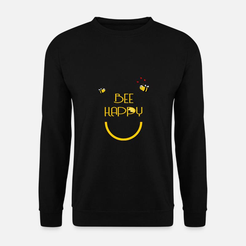 Bee Happy Bienen gelb - Unisex Pullover - Schwarz