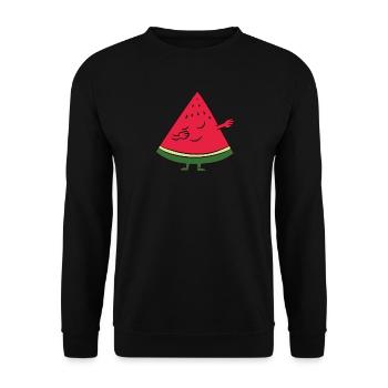 Pastèque - Tamponnez, dansez, dab, dabbing - Sweat-shirt Unisexe - noir - Devant - Alina (178cm) & Michal (187cm)