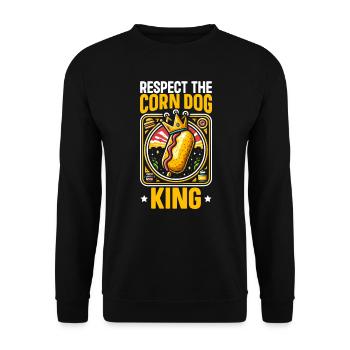 Corn Dog Lover Fast Food Foodie Würstchen Corndog - Unisex Pullover - Schwarz - Vorne - Alina (178cm) & Michal (187cm)