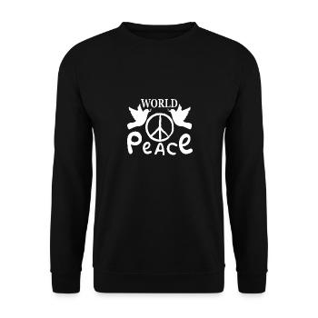 Peace Love Peace Symbol for Love Peace - Unisex Sweatshirt - black - Front - Alina (178cm) & Michal (187cm)