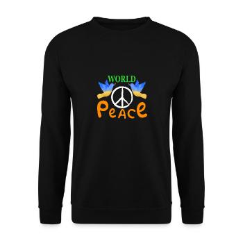 Peace Love Peace Symbol for Love Peace - Unisex Sweatshirt - black - Front - Alina (178cm) & Michal (187cm)