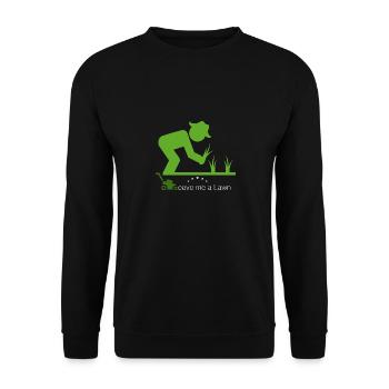Leave me a Lawn - Unisex Pullover - Schwarz - Vorne - Alina (178cm) & Michal (187cm)