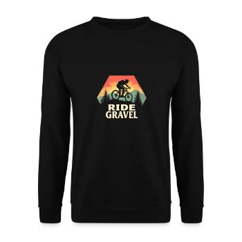 Ride Grave Gravel Bike Rennrad Cyclocross - Unisex Pullover - Schwarz - Vorne - Alina (178cm) & Michal (187cm)