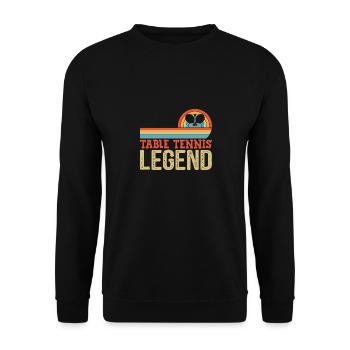 Légende en Tennis de Table Tennis de Table Légende Vintage - Sweat-shirt Unisexe - noir - Devant - Alina (178cm) & Michal (187cm)