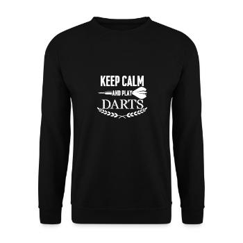 Restez calme et jouez aux fléchettes t-shirt - Sweat-shirt Unisexe - noir - Devant - Alina (178cm) & Michal (187cm)