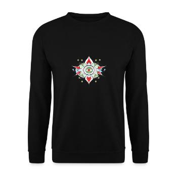 Psychedelic eye - Sweat-shirt Unisexe - noir - Devant - Alina (178cm) & Michal (187cm)