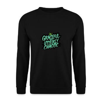 Anmutig, aber völlig chaotisch - Unisex Pullover - Schwarz - Vorne - Alina (178cm) & Michal (187cm)