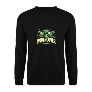 Funny Sunglasses and Undercover Speech Costume - Unisex Sweatshirt - black - Front - Alina (178cm) & Michal (187cm)
