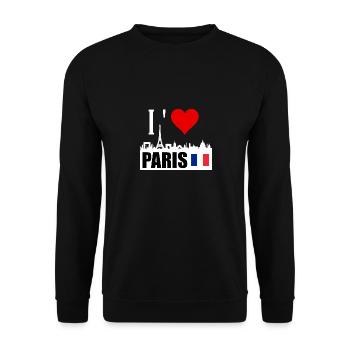 I like paris - Unisex Sweatshirt - black - Front - Alina (178cm) & Michal (187cm)