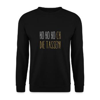 Ho Ho Hoch die Tassen - Unisex Pullover - Schwarz - Vorne - Alina (178cm) & Michal (187cm)