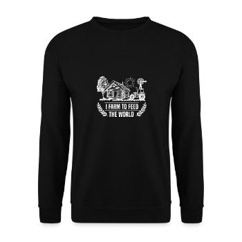 Farmer Farmer Farmer Tractor Farm - Unisex Sweatshirt - black - Front - Alina (178cm) & Michal (187cm)