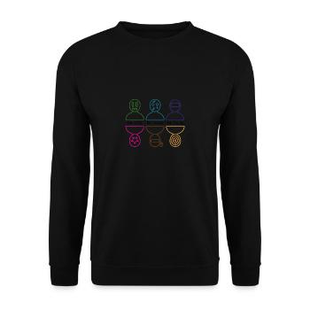 sei wer du bist crazy, silly & funny - Unisex Pullover - Schwarz - Vorne - Alina (178cm) & Michal (187cm)