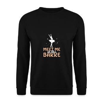 Meet Me At The Barre Ballet Dancer Dancing School - Unisex Pullover - Schwarz - Vorne - Alina (178cm) & Michal (187cm)