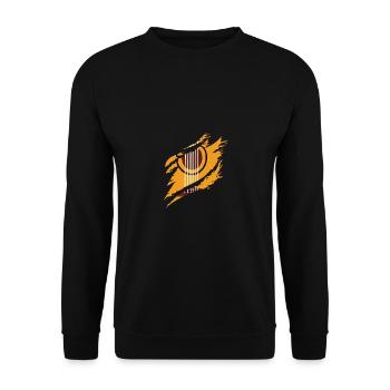 Guitar Graphic Guitar Player Rock Band Member Musi - Unisex Pullover - Schwarz - Vorne - Alina (178cm) & Michal (187cm)