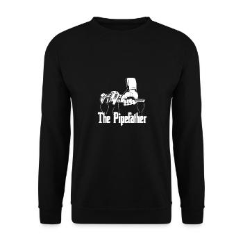 The Pipefather Plumbing Mechanic Heating Engineer - Unisex Pullover - Schwarz - Vorne - Alina (178cm) & Michal (187cm)