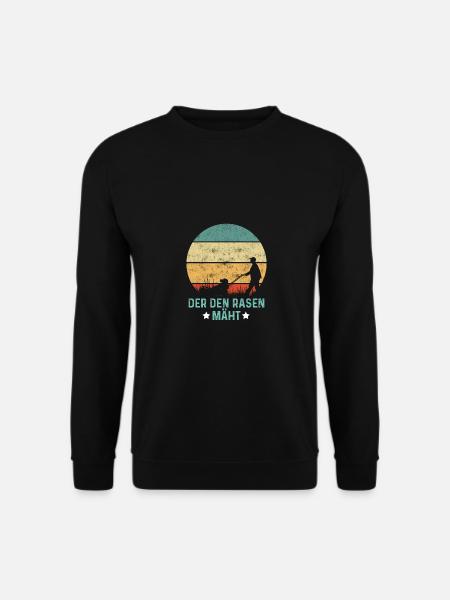 Der Den Rasen Mäht Gärtner Gartenarbeit Landschaft - Unisex Pullover - Schwarz