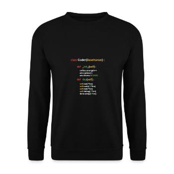 Class Coder Base Human Programming Coder Computer - Unisex Pullover - Schwarz - Vorne - Alina (178cm) & Michal (187cm)