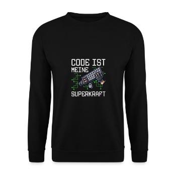 Code Ist Meine Superkraft Software Entwickler Code - Unisex Pullover - Schwarz - Vorne - Alina (178cm) & Michal (187cm)