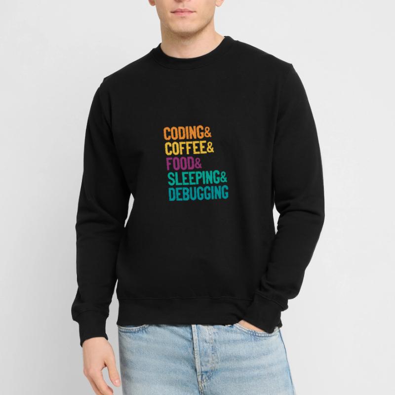 Coding Coffee Food Sleeping Debbuging Programmer C Unisex Pullover