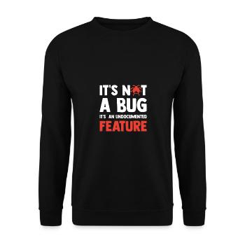 It's Not A Bug It's An Undocumented Feature Softwa - Unisex Pullover - Schwarz - Vorne - Alina (178cm) & Michal (187cm)