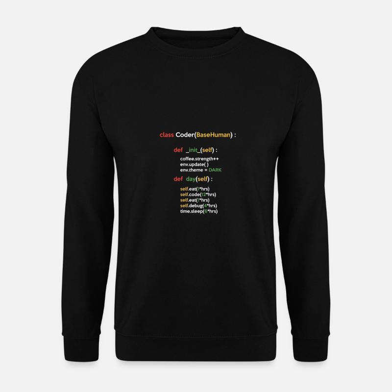 Class Coder Base Human Programming Coder Computer - Unisex Pullover - Schwarz