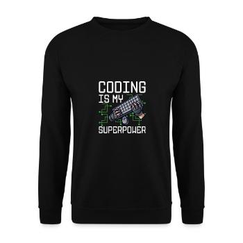 Coding Is My Superpower Programming Coder Computer - Unisex Pullover - Schwarz - Vorne - Alina (178cm) & Michal (187cm)